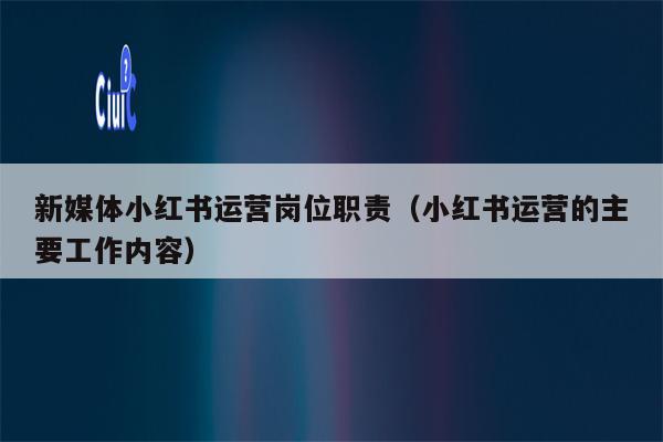 新媒体小红书运营岗位职责（小红书运营的主要工作内容）