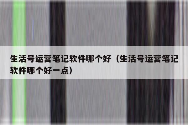 生活号运营笔记软件哪个好（生活号运营笔记软件哪个好一点）