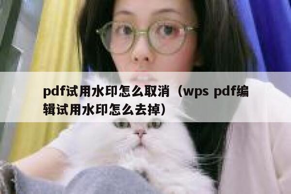 pdf试用水印怎么取消（wps pdf编辑试用水印怎么去掉）