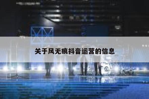 关于风无痕抖音运营的信息