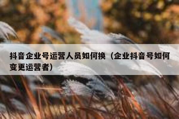 抖音企业号运营人员如何换（企业抖音号如何变更运营者）