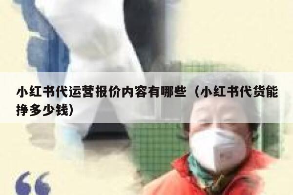 小红书代运营报价内容有哪些（小红书代货能挣多少钱）