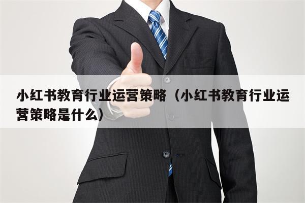 小红书教育行业运营策略（小红书教育行业运营策略是什么）