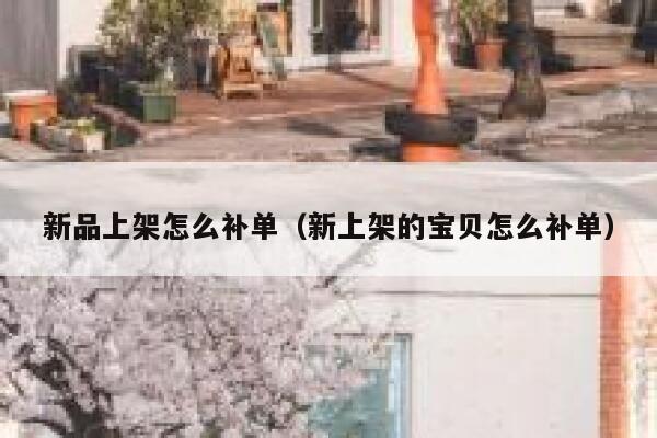 新品上架怎么补单（新上架的宝贝怎么补单）