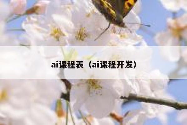 ai课程表（ai课程开发）