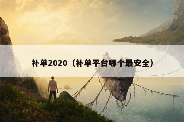 补单2020（补单平台哪个最安全）