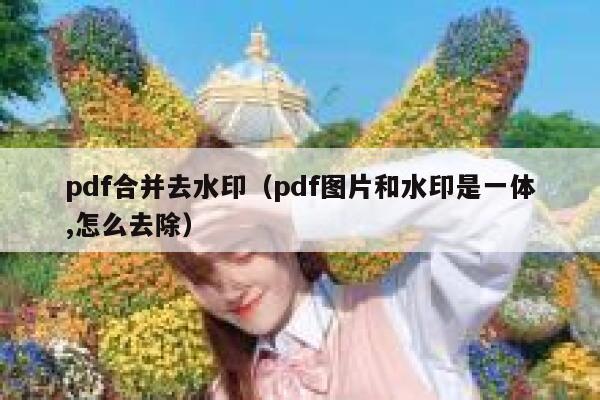 pdf合并去水印（pdf图片和水印是一体,怎么去除）