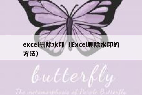 excel删除水印（Excel删除水印的方法）