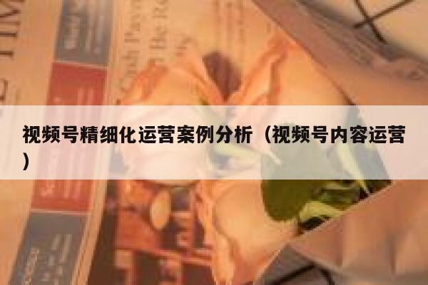 视频号精细化运营案例分析（视频号内容运营）