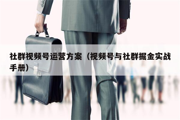 社群视频号运营方案（视频号与社群掘金实战手册）