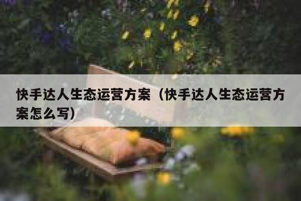 快手达人生态运营方案（快手达人生态运营方案怎么写）