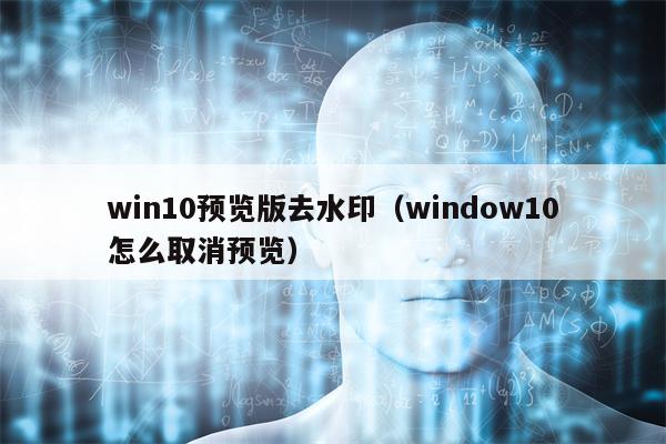 win10预览版去水印（window10怎么取消预览）