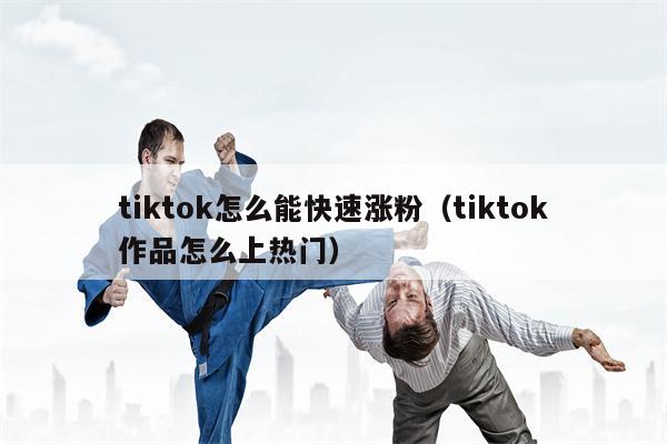 tiktok怎么能快速涨粉（tiktok作品怎么上热门）