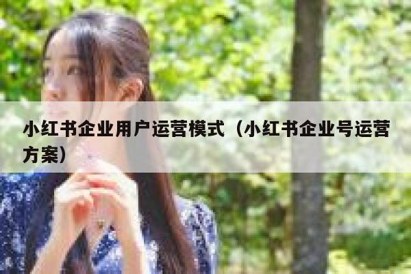 小红书企业用户运营模式（小红书企业号运营方案）