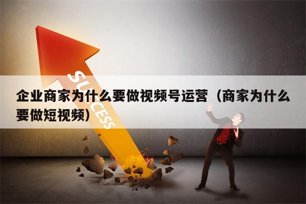 企业商家为什么要做视频号运营（商家为什么要做短视频）