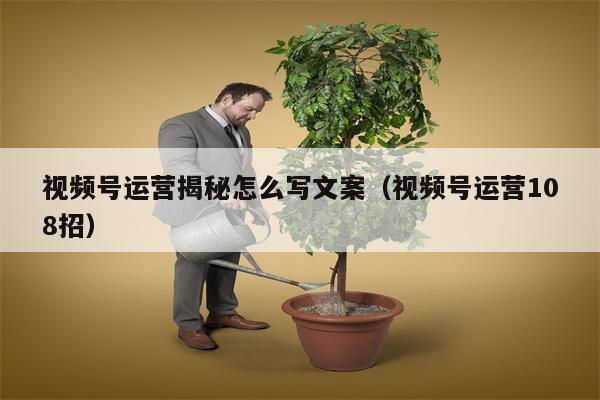 视频号运营揭秘怎么写文案（视频号运营108招）