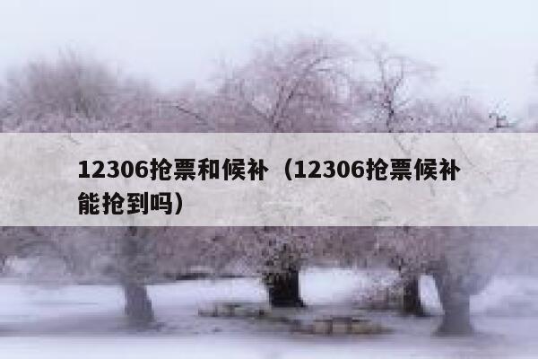 12306抢票和候补（12306抢票候补能抢到吗）