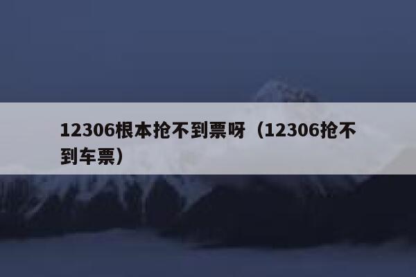 12306根本抢不到票呀（12306抢不到车票）