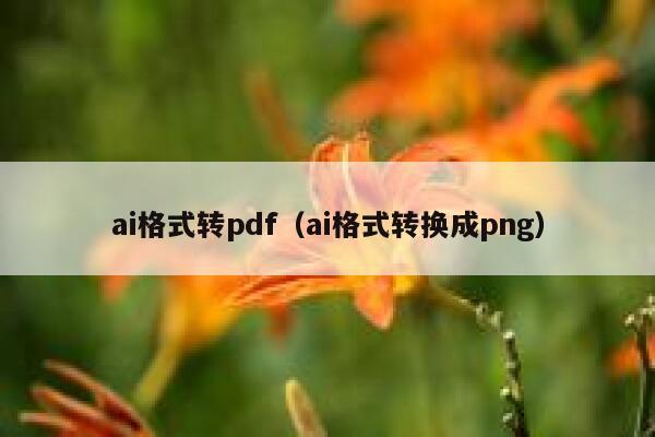 ai格式转pdf（ai格式转换成png）