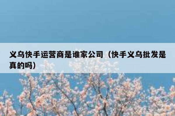 义乌快手运营商是谁家公司（快手义乌批发是真的吗）