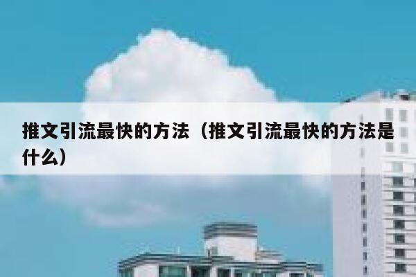 推文引流最快的方法（推文引流最快的方法是什么）