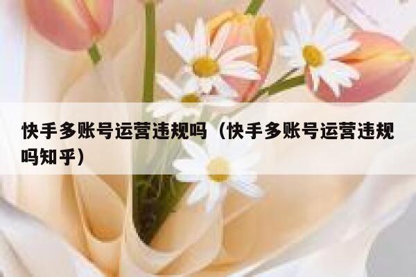 快手多账号运营违规吗（快手多账号运营违规吗知乎）