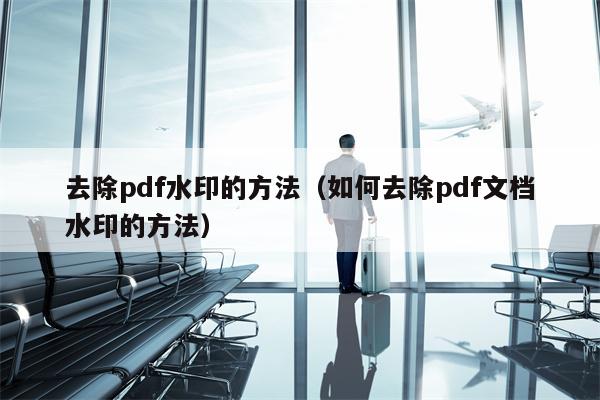 去除pdf水印的方法（如何去除pdf文档水印的方法）