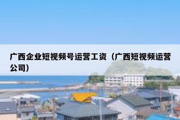 广西企业短视频号运营工资（广西短视频运营公司）