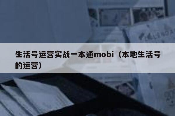 生活号运营实战一本通mobi（本地生活号的运营）