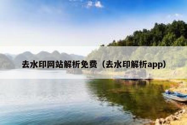 去水印网站解析免费（去水印解析app）