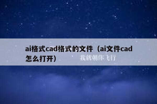 ai格式cad格式的文件（ai文件cad怎么打开）