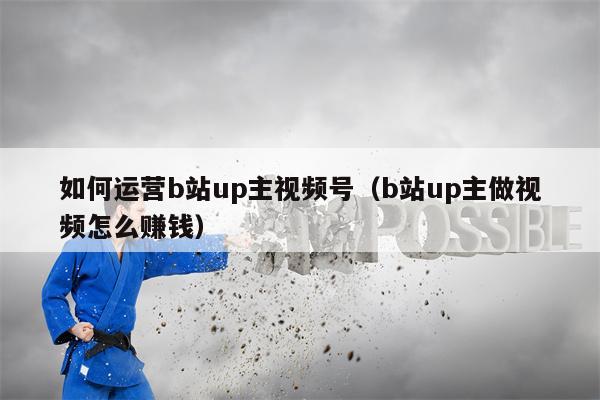 如何运营b站up主视频号（b站up主做视频怎么赚钱）