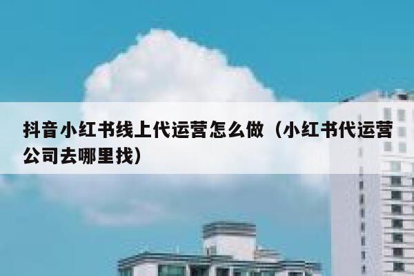 抖音小红书线上代运营怎么做（小红书代运营公司去哪里找）