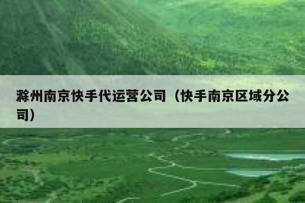 滁州南京快手代运营公司（快手南京区域分公司）