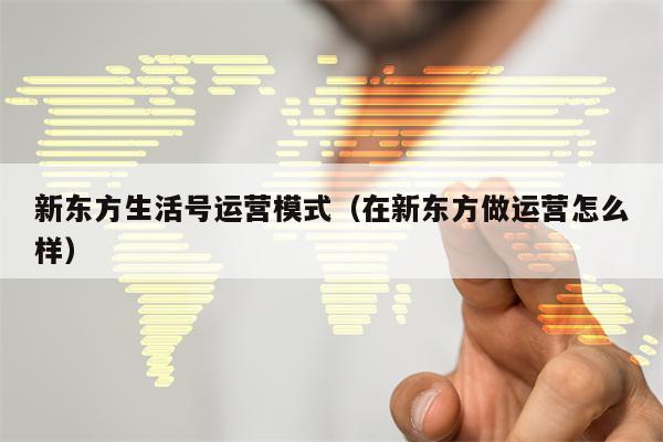 新东方生活号运营模式（在新东方做运营怎么样）