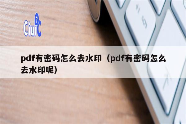 pdf有密码怎么去水印（pdf有密码怎么去水印呢）