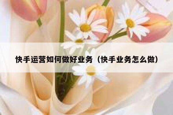 快手运营如何做好业务（快手业务怎么做）