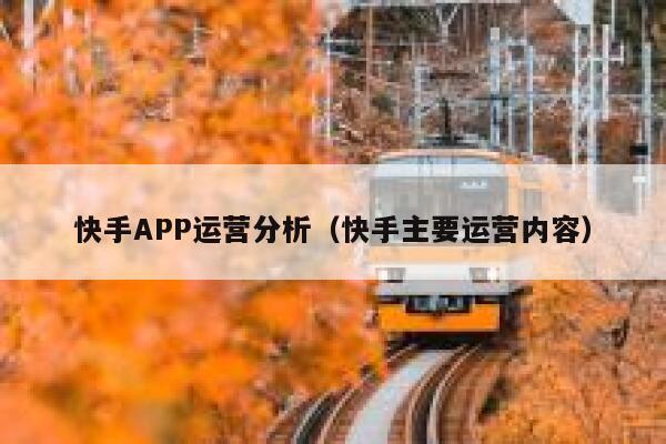 快手APP运营分析（快手主要运营内容）