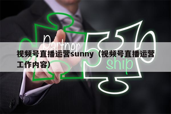 视频号直播运营sunny（视频号直播运营工作内容）