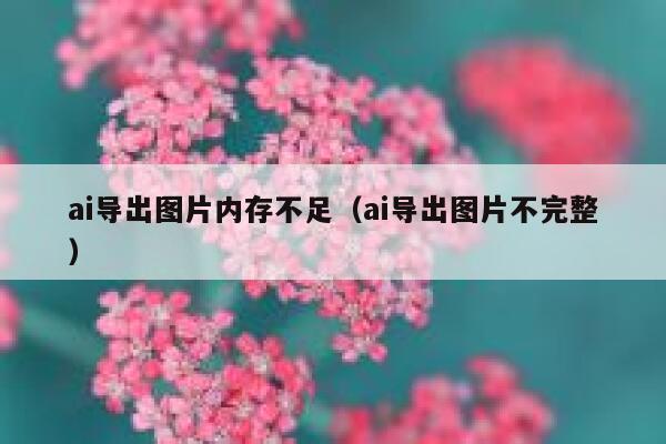 ai导出图片内存不足（ai导出图片不完整）