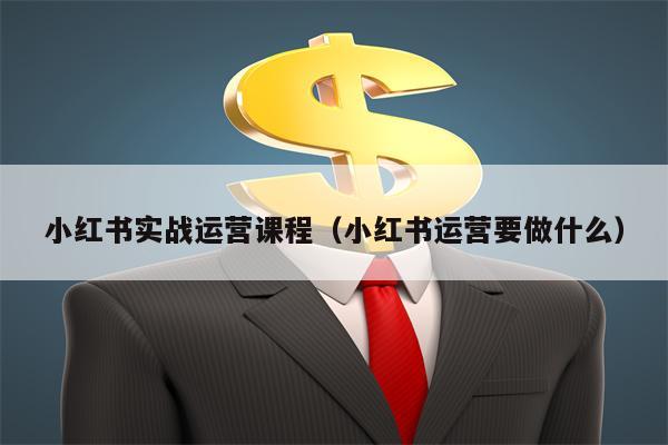 小红书实战运营课程（小红书运营要做什么）