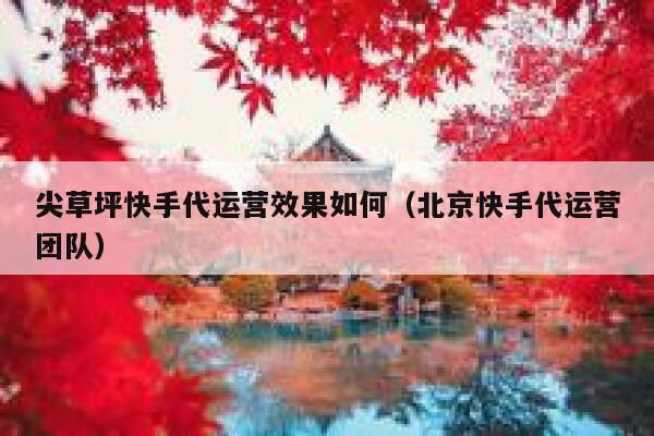 尖草坪快手代运营效果如何（北京快手代运营团队）