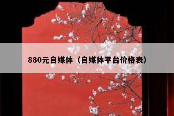 880元自媒体（自媒体平台价格表）