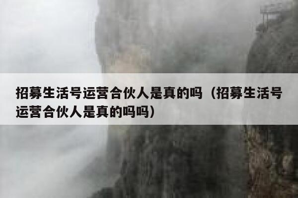 招募生活号运营合伙人是真的吗（招募生活号运营合伙人是真的吗吗）