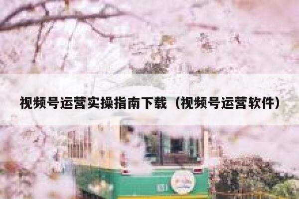 视频号运营实操指南下载（视频号运营软件）