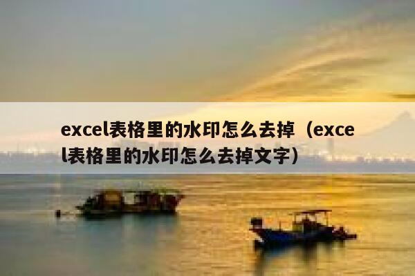 excel表格里的水印怎么去掉（excel表格里的水印怎么去掉文字）