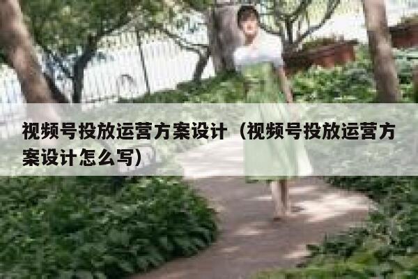 视频号投放运营方案设计（视频号投放运营方案设计怎么写）