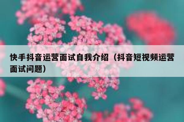 快手抖音运营面试自我介绍（抖音短视频运营面试问题）