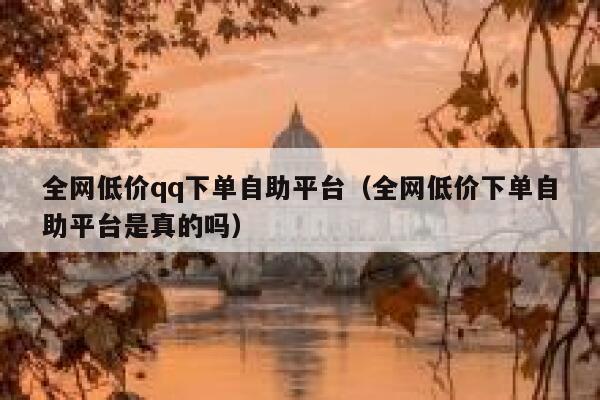 全网低价qq下单自助平台（全网低价下单自助平台是真的吗）