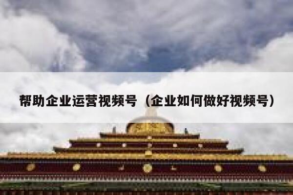 帮助企业运营视频号（企业如何做好视频号）